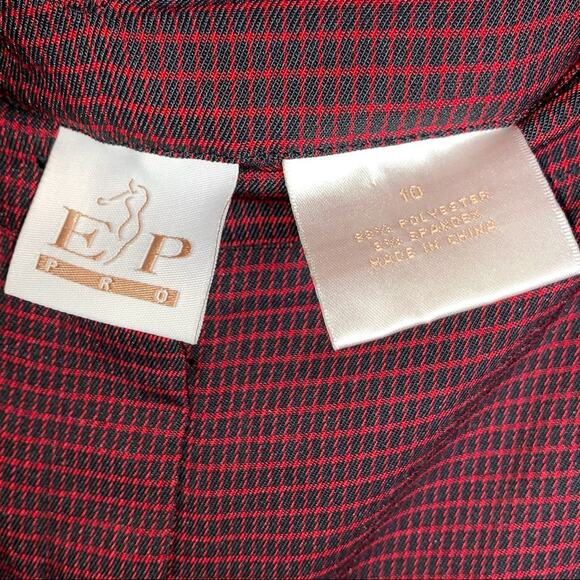 EP Pro red and black plaid mid rise golf travel Capri pants women's size 10 B103 - Picture 4 of 6